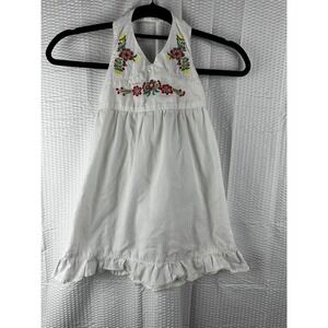 Old Navy Girls White Embroidered Floral Dress‎ Sleeveless 5T Casual Summer